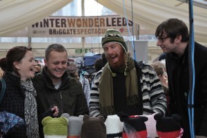 Stall holders and shoppers at Winter Wonder Leeds Briggate Spectacular. Stall holders and shoppers at Winter Wonder Leeds Briggate Spectacular.